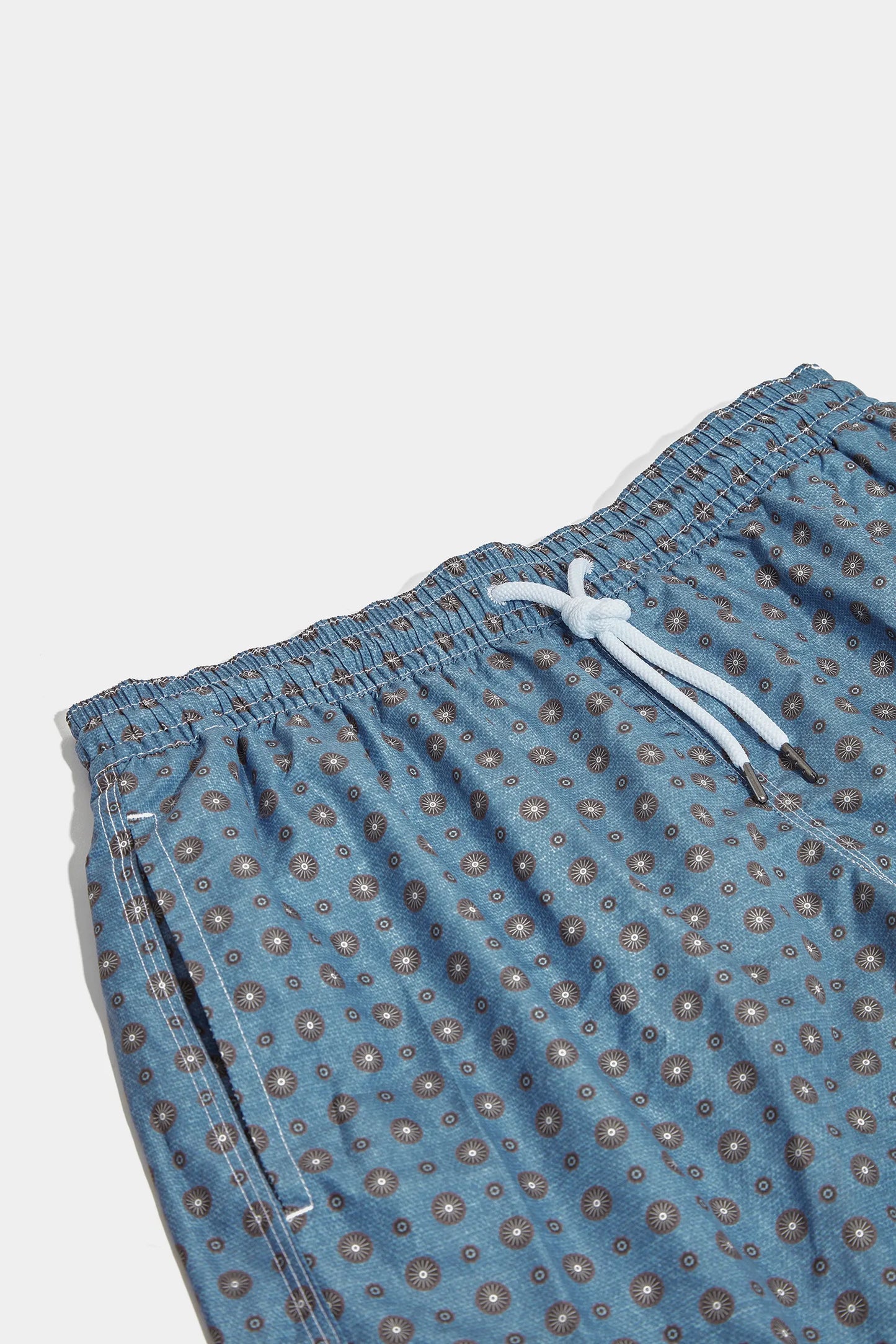Avio blue fancy swimshorts - Made in Italy