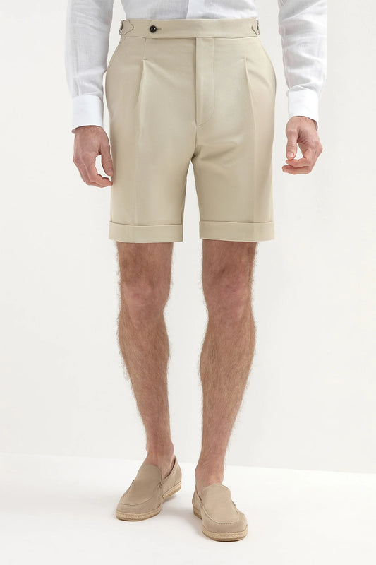 Beige cotton shorts - Made in Italy