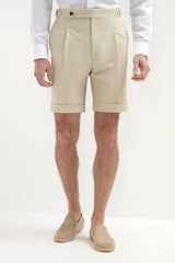 Beige cotton shorts - Made in Italy