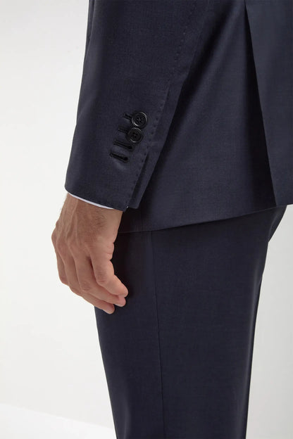 Blue Avio Full Canvas Suit - Made in Italy