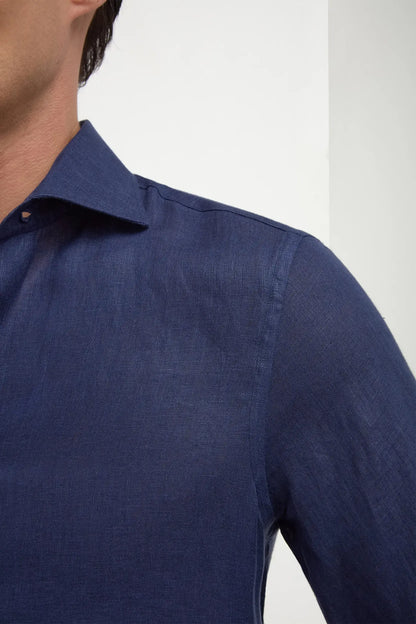 Blue linen shirt - Made in Italy