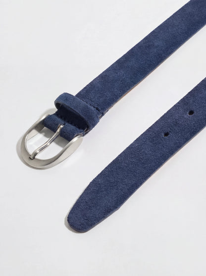 Blue suede belt - Made in Italy
