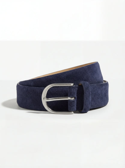 Blue suede belt - Made in Italy