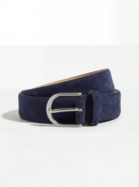 Blue suede belt - Made in Italy