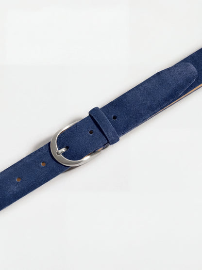 Blue suede belt - Made in Italy