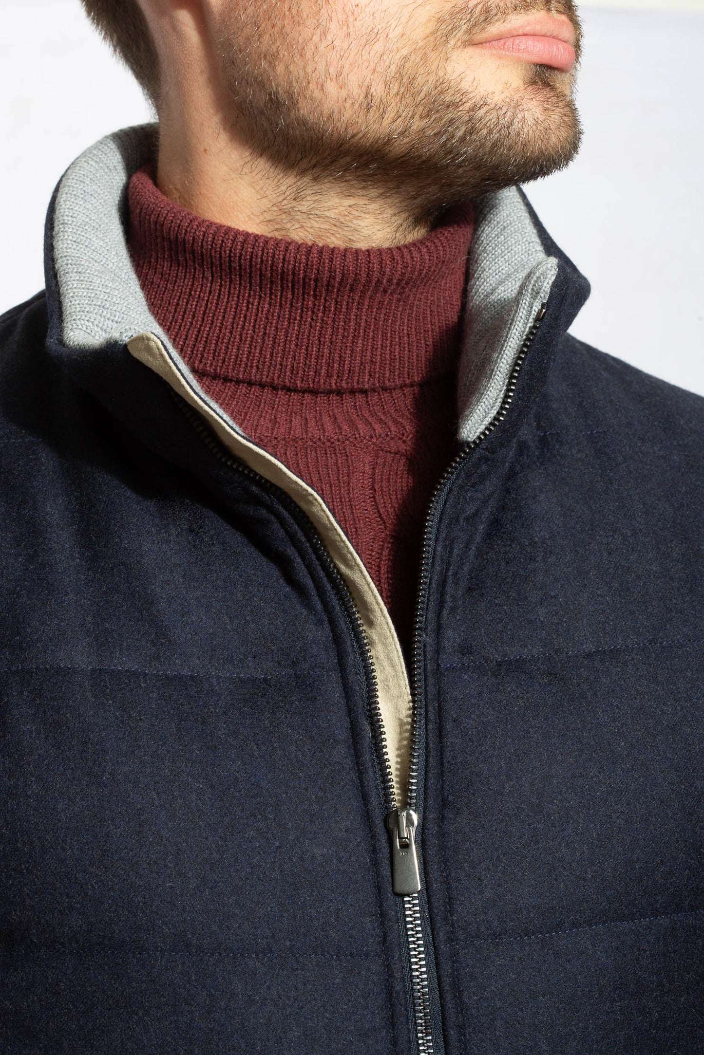 Blue vest with zip – Made in Italy