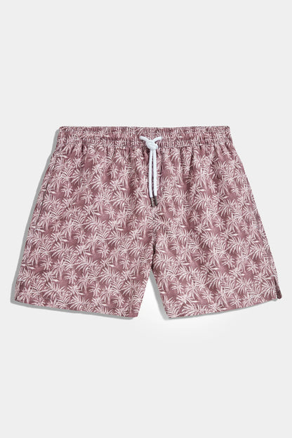 Burgundy palm swimshorts - Made in Italy