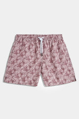 Burgundy palm swimshorts - Made in Italy