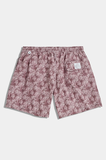 Burgundy palm swimshorts - Made in Italy