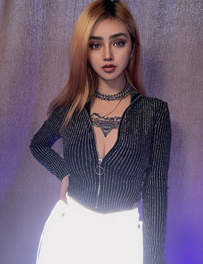 New Women's Long Sleeve Turtleneck Bodysuit, Stylish