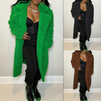 Women's Stylish Long Sleeve Lapel Trench Coat