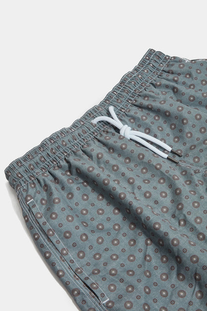 Green fancy swimshorts - Made in Italy