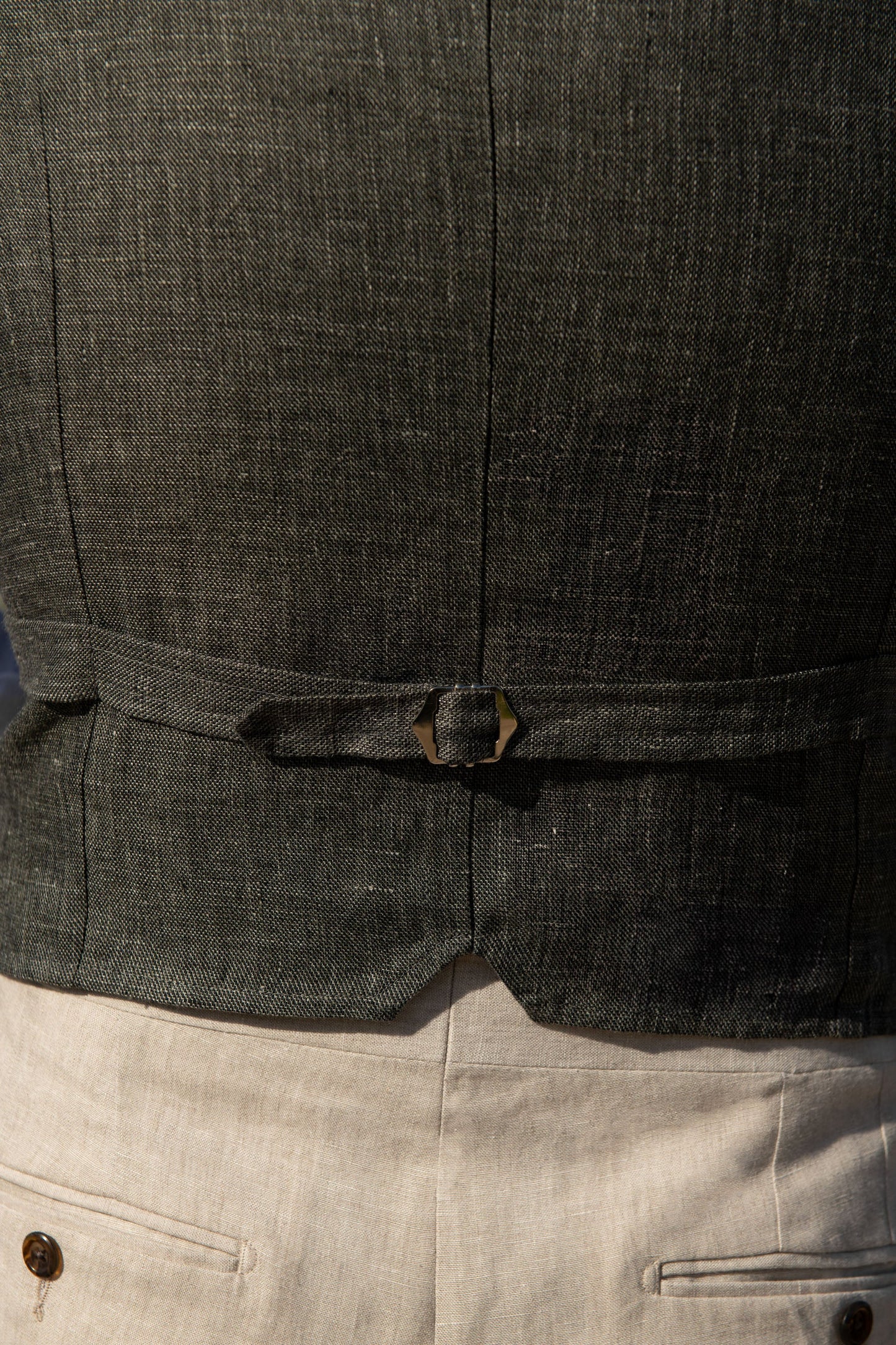 Green linen waistcoat - Made in Italy