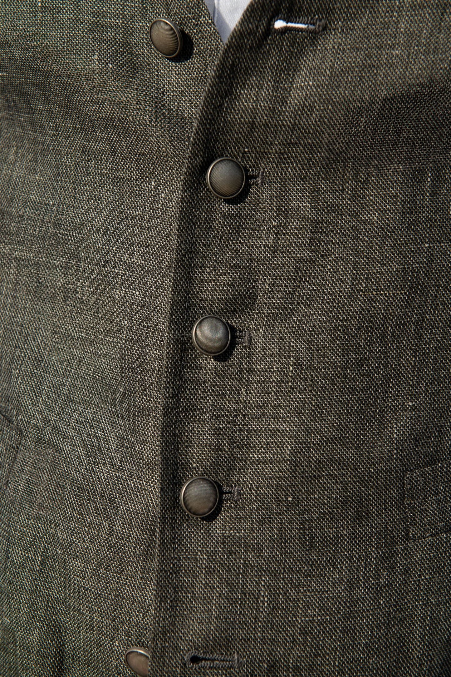 Green linen waistcoat - Made in Italy