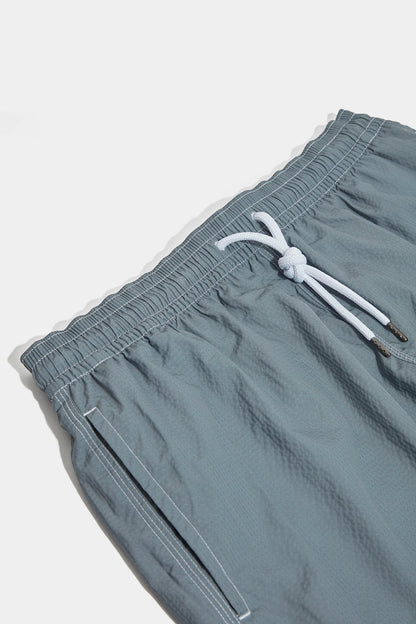 Green seersucker swimshorts - Made in Italy