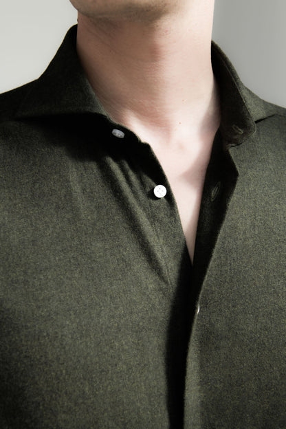 Green Shirt - Flannel Touch - Made in Italy