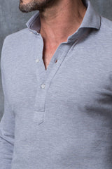 Grey popover polo shirt - Made in Italy