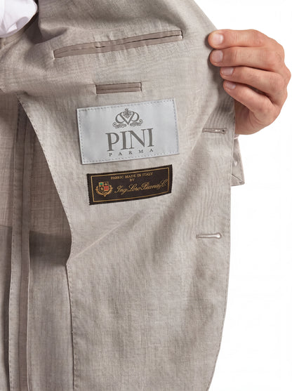 Sand wool silk and linen suit - Made in Italy