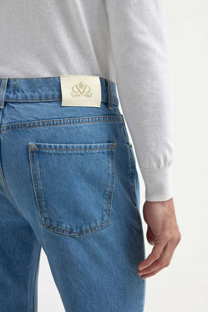 Light blue straight jeans - Candiani cotton - Made in Italy