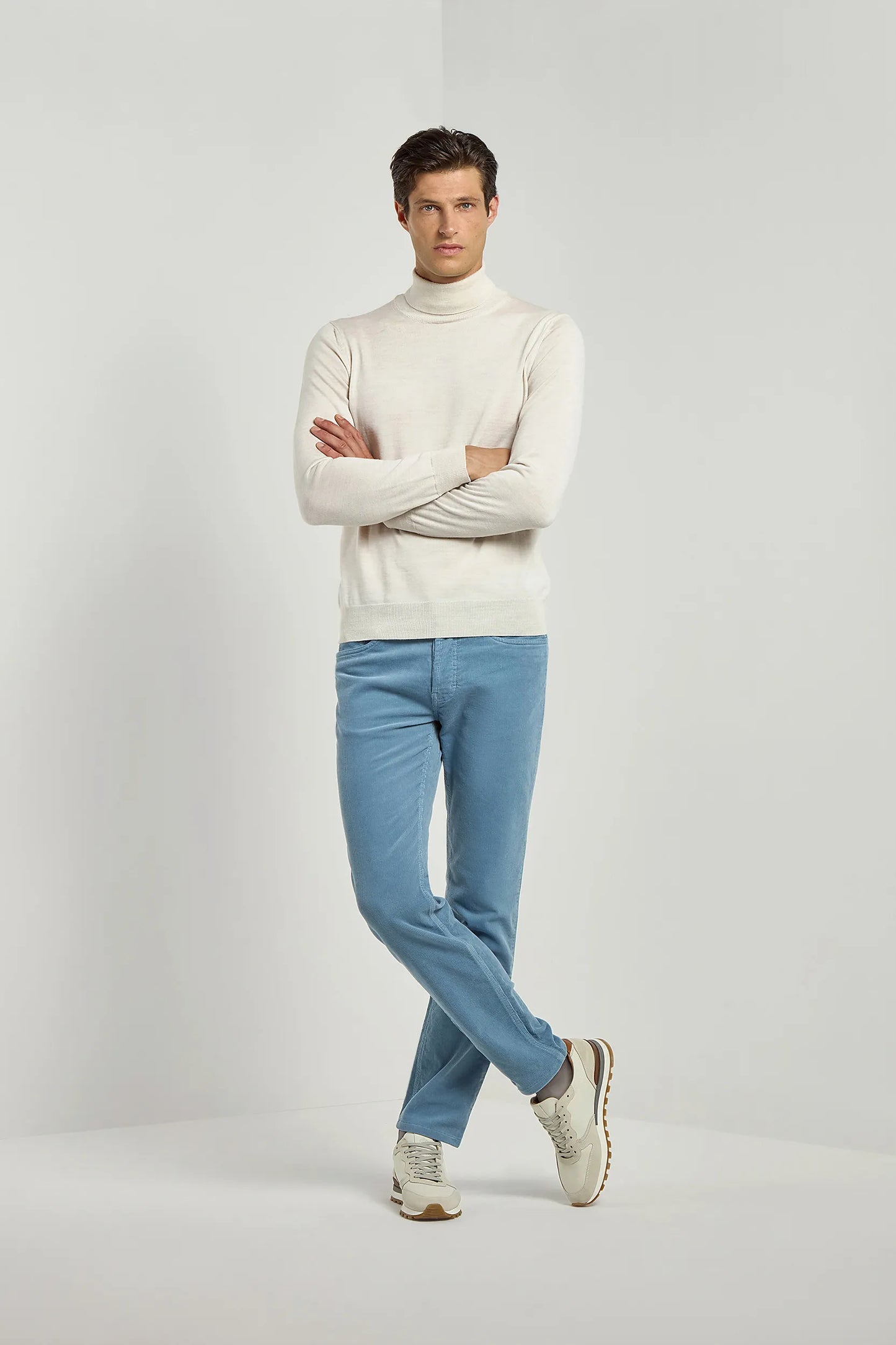 Light blue corduroy 5 Pocket - Made in Italy