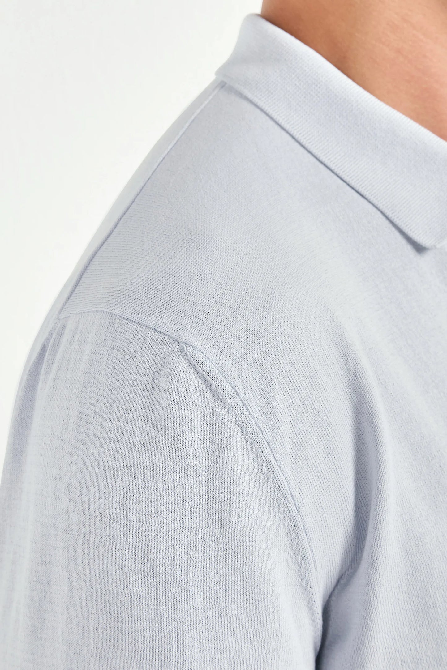 Light blue polo cardigan - Made in Italy