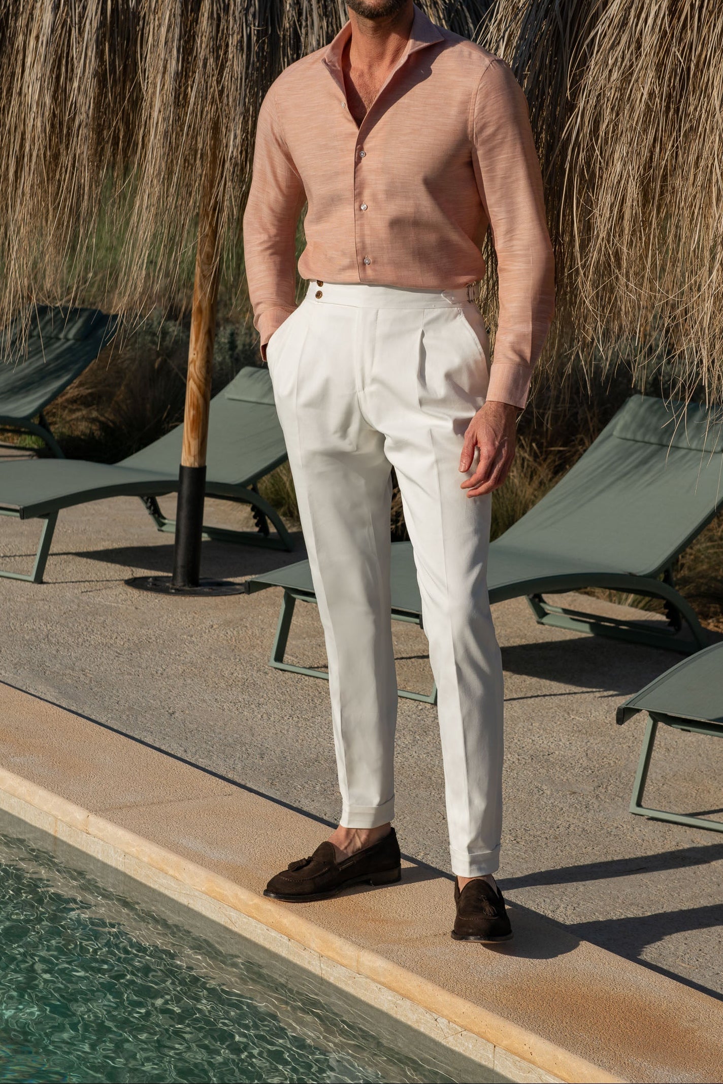 Rusty chambray cotton shirt - Made in Italy