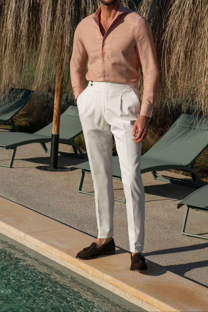 Rusty chambray cotton shirt - Made in Italy