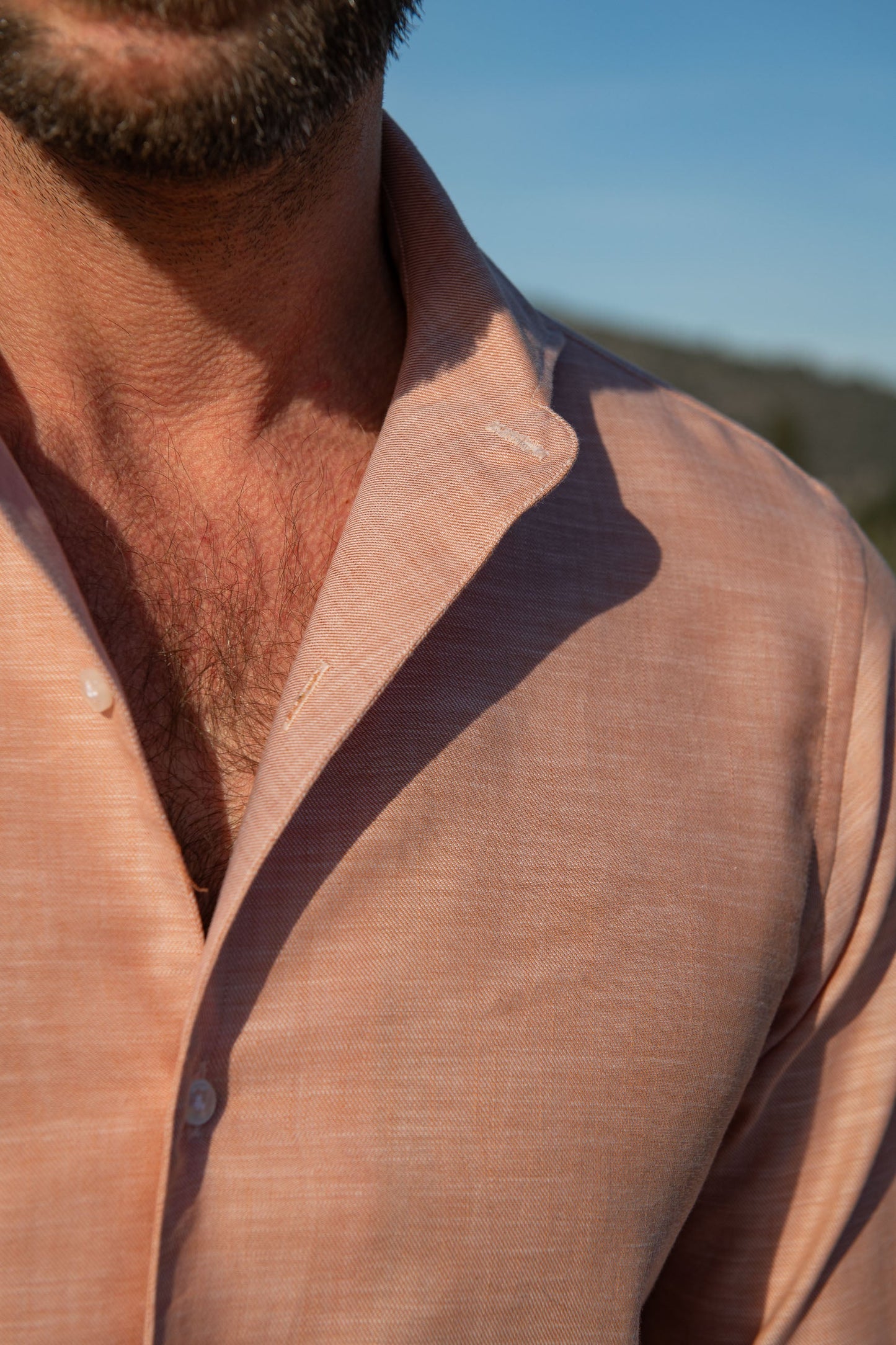 Rusty chambray cotton shirt - Made in Italy