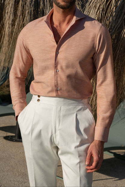 Rusty chambray cotton shirt - Made in Italy