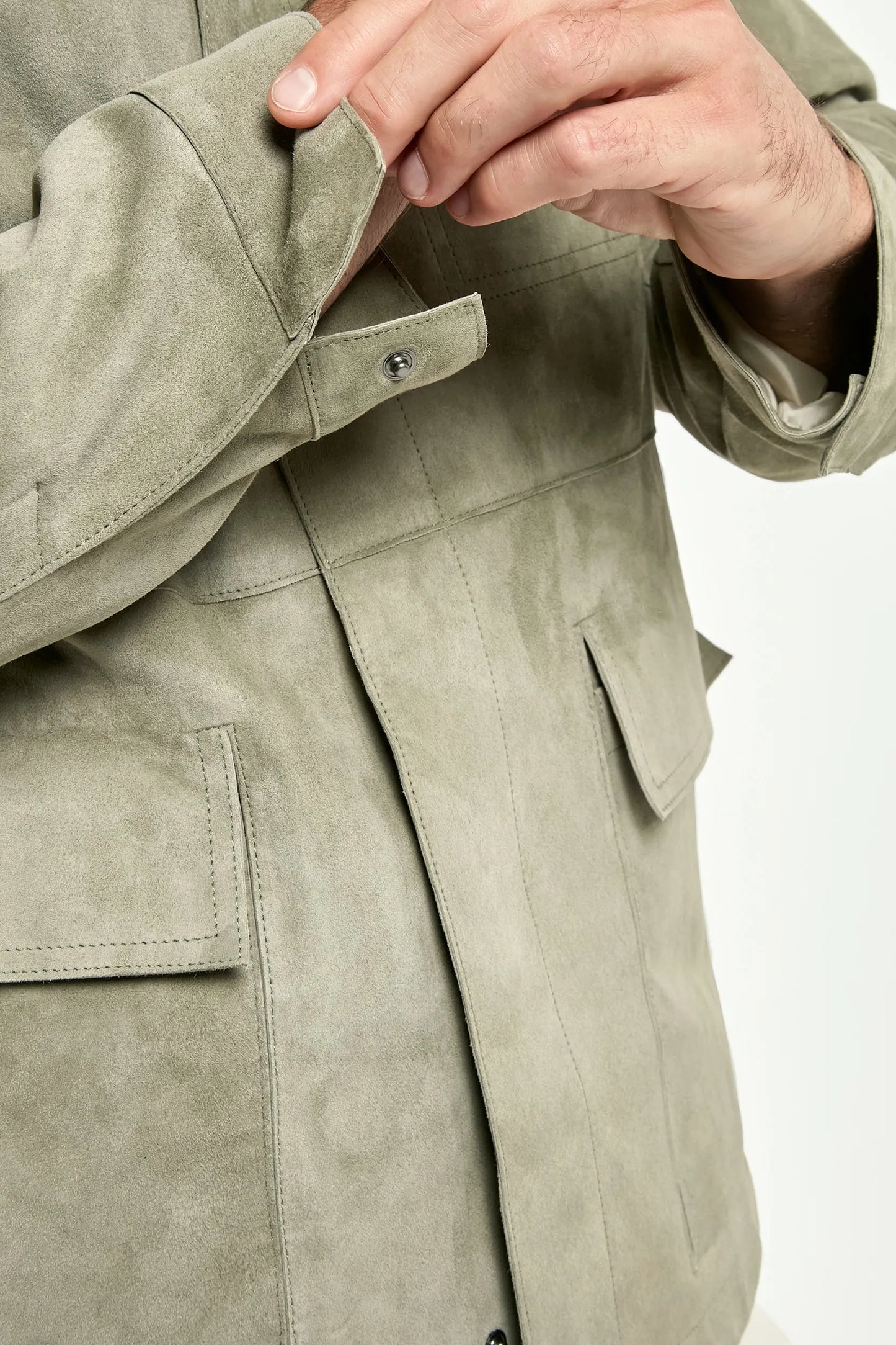 Sage suede jacket - Made in Italy