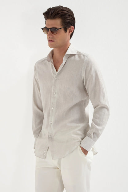 Sand linen shirt - Made in Italy