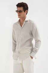 Sand linen shirt - Made in Italy