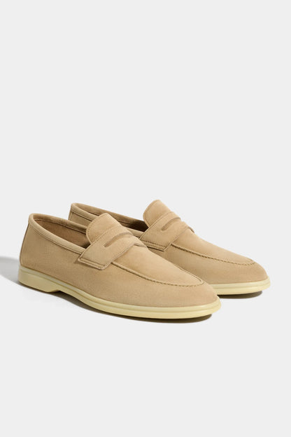 Taupe penny loafers - Made in Italy