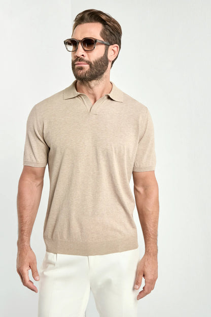 Taupe polo - Made in Italy
