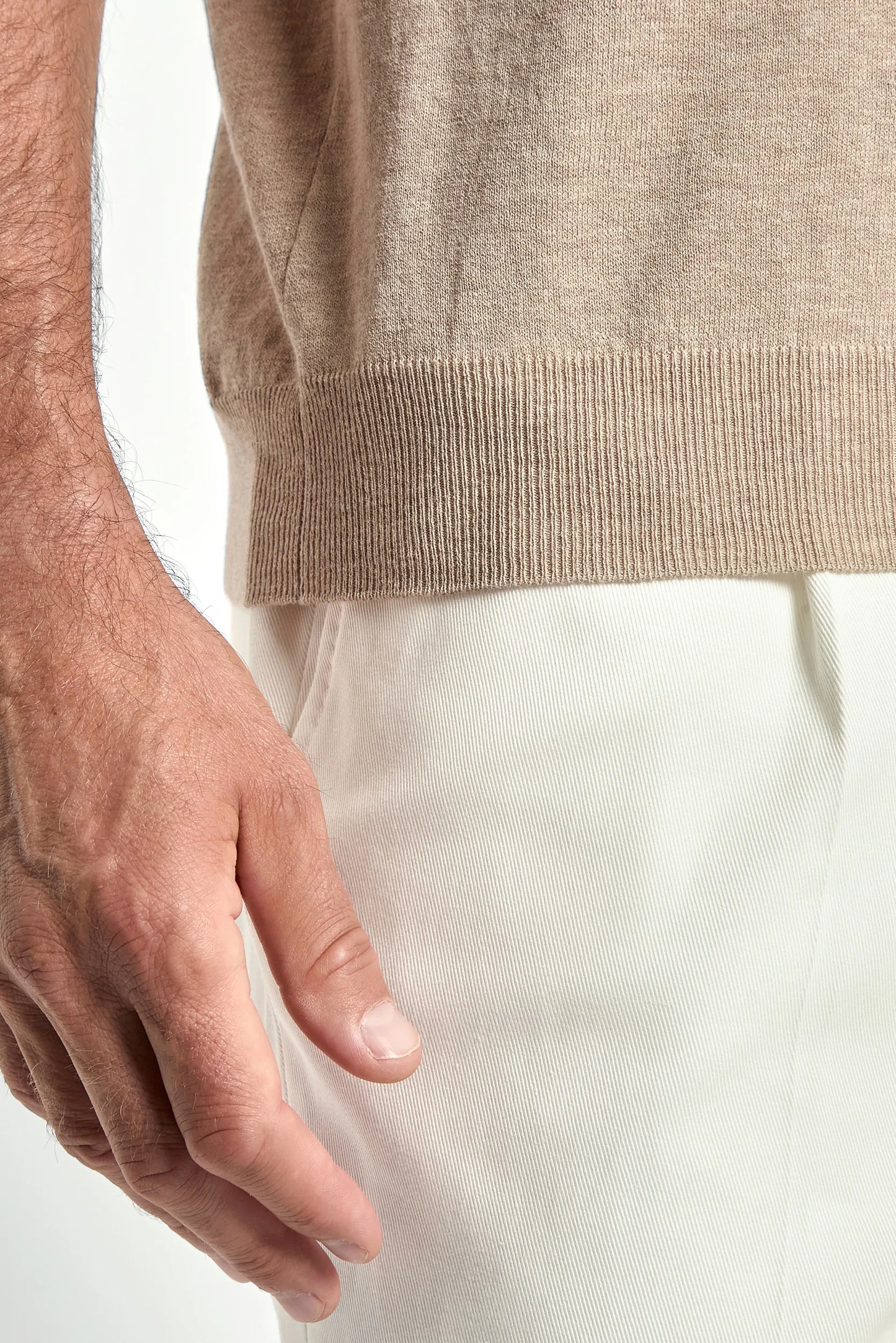 Taupe polo - Made in Italy