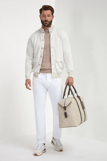 Taupe ribbed t-shirt - Made in Italy