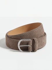 Taupe suede belt - Made in Italy