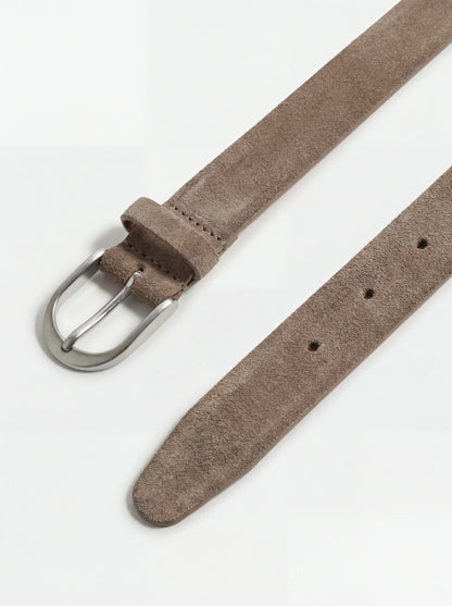 Taupe suede belt - Made in Italy