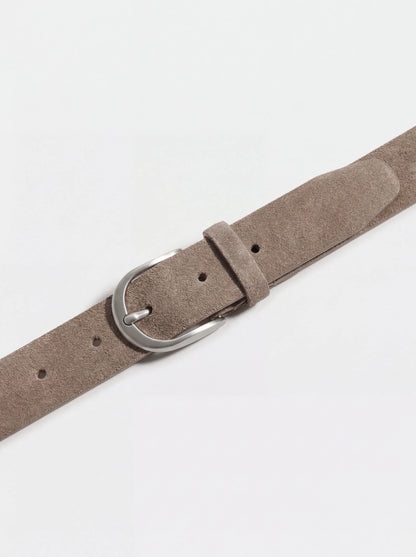 Taupe suede belt - Made in Italy